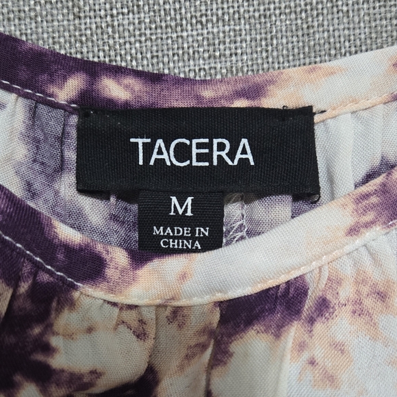 Tacera Purple Tie Dye Wide Leg Jumpsuit Sleeveless Boho Summer Palazzo Medium - Picture 11 of 14